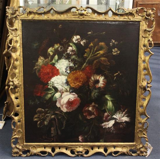 Manner of Mario Dei Fiori (1603-1673) Still life of flowers 27 x 25in.